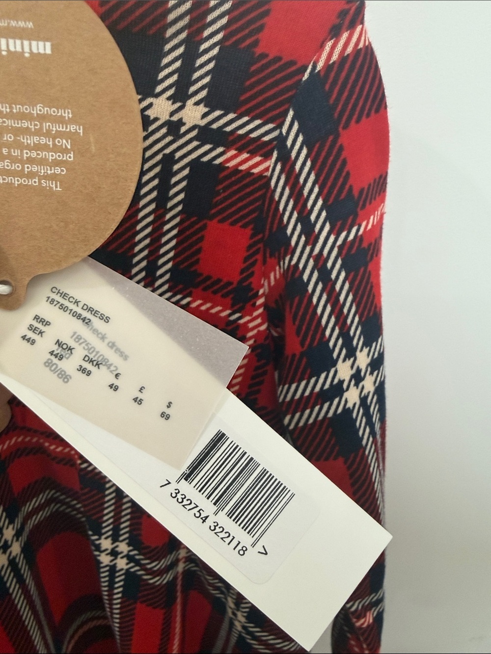 Mini Rodini Red and Black Plaid Dress - Picture 3 of 5
